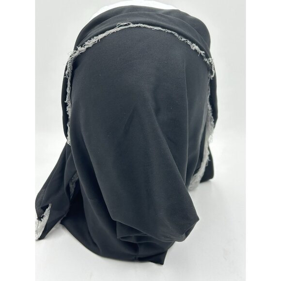 Scary Clown Mask with Red Lighted Eyes, Plastic Face, Cloth Hood Demonic Jester - Picture 8 of 10